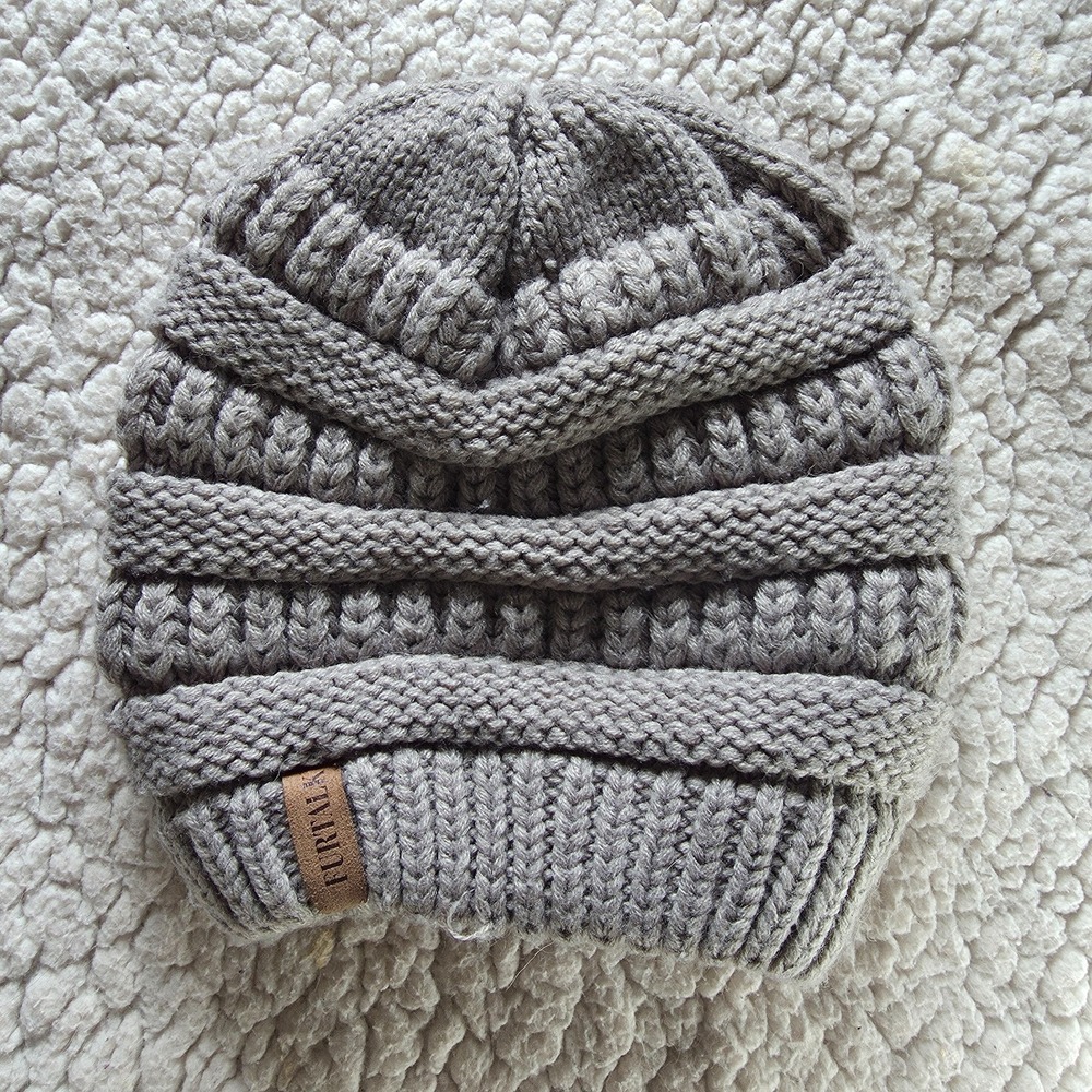 Furtalk Women's Stocking Hat Gray Beanie Warm Cozy Winter